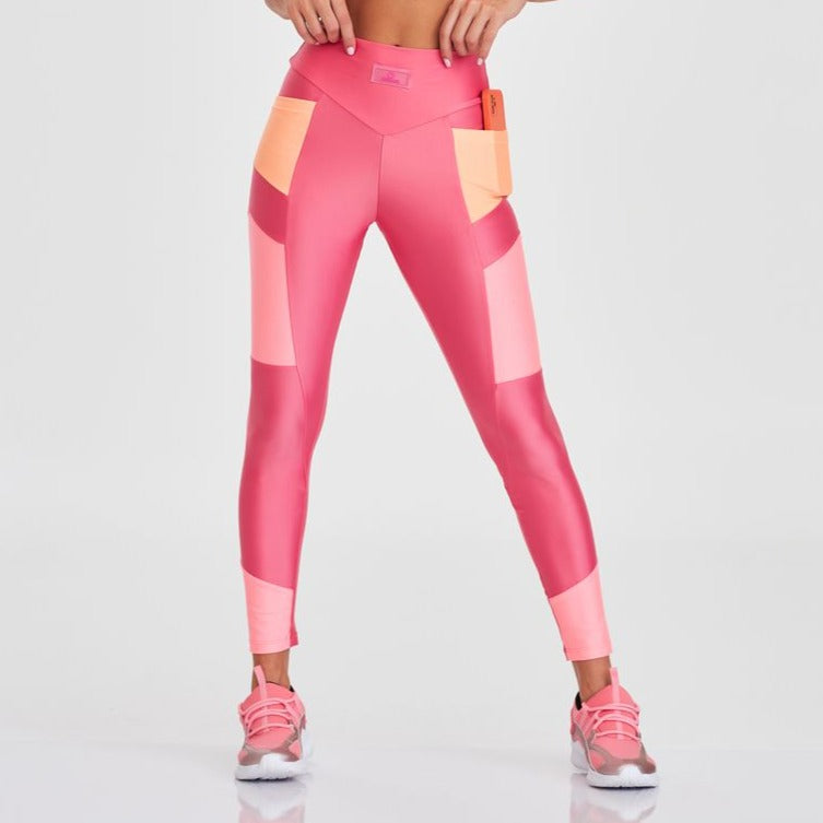 Legging Atletika with Color Cutouts - Pink Pop