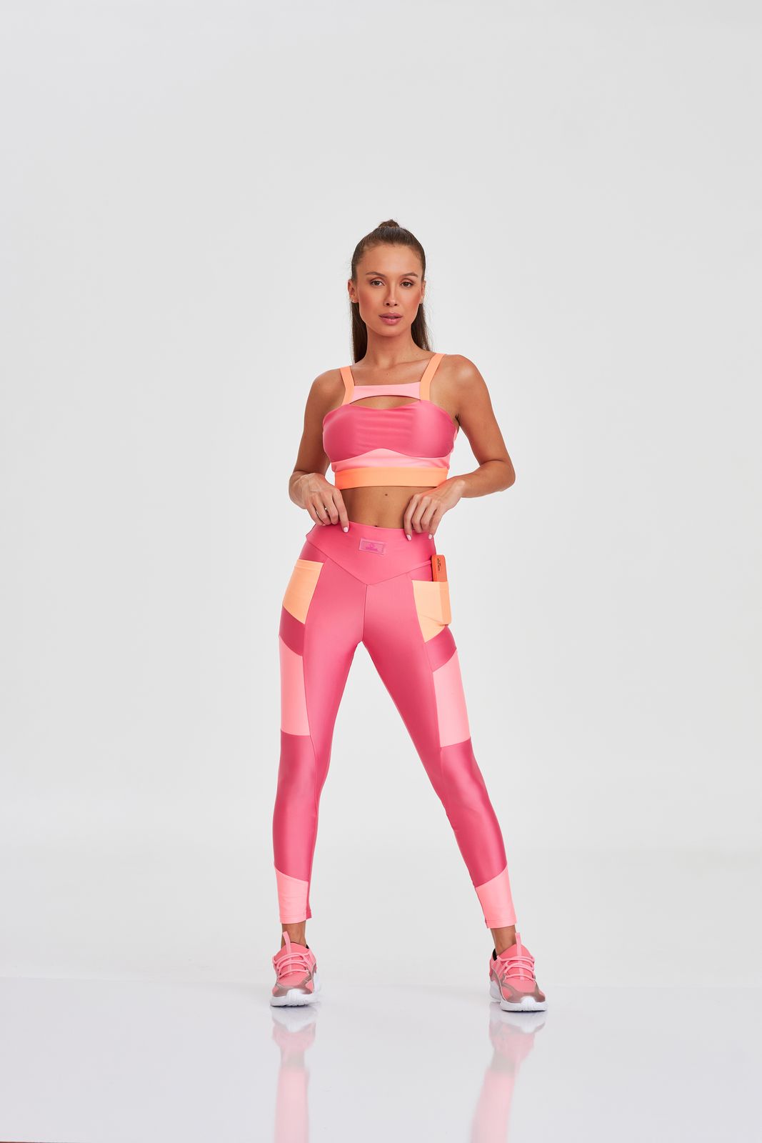 Legging Atletika with Color Cutouts - Pink Pop