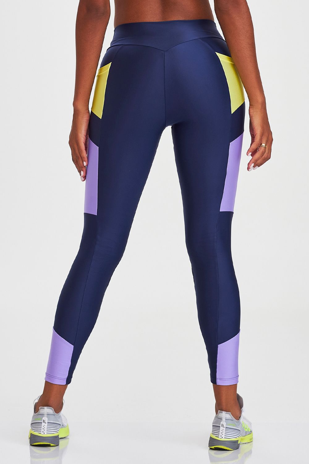 Legging Atletika With Color Cutouts - Navy Blue