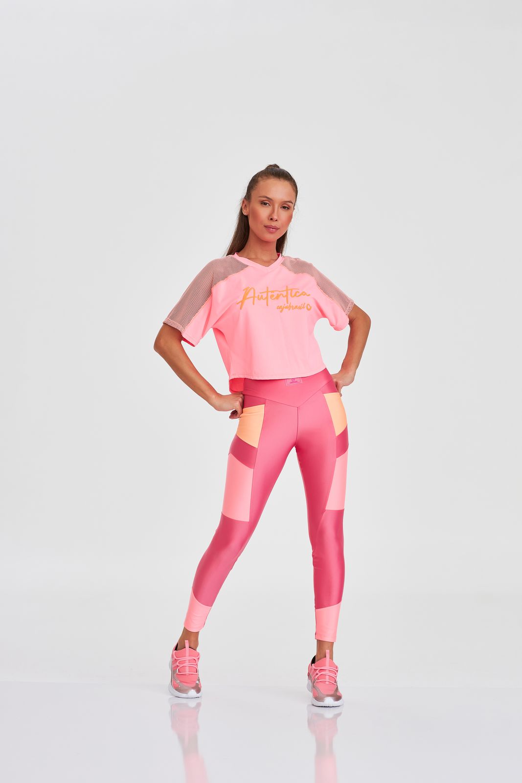 Legging Atletika with Color Cutouts - Pink Pop