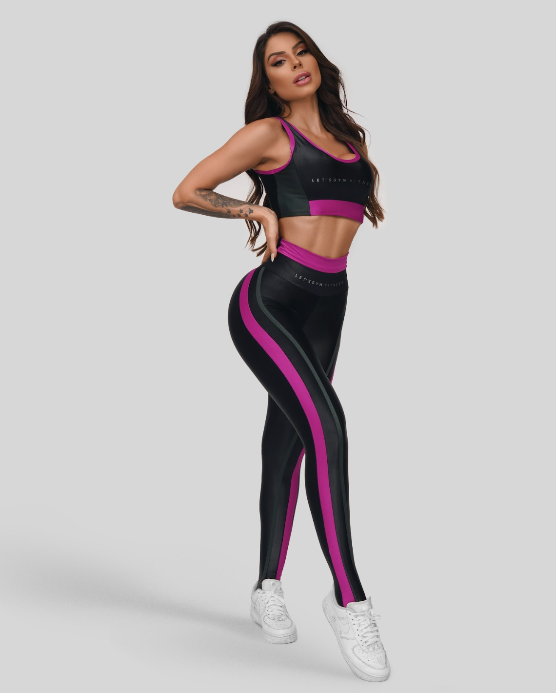 Let's Gym™ Point Legging - Black/Purple