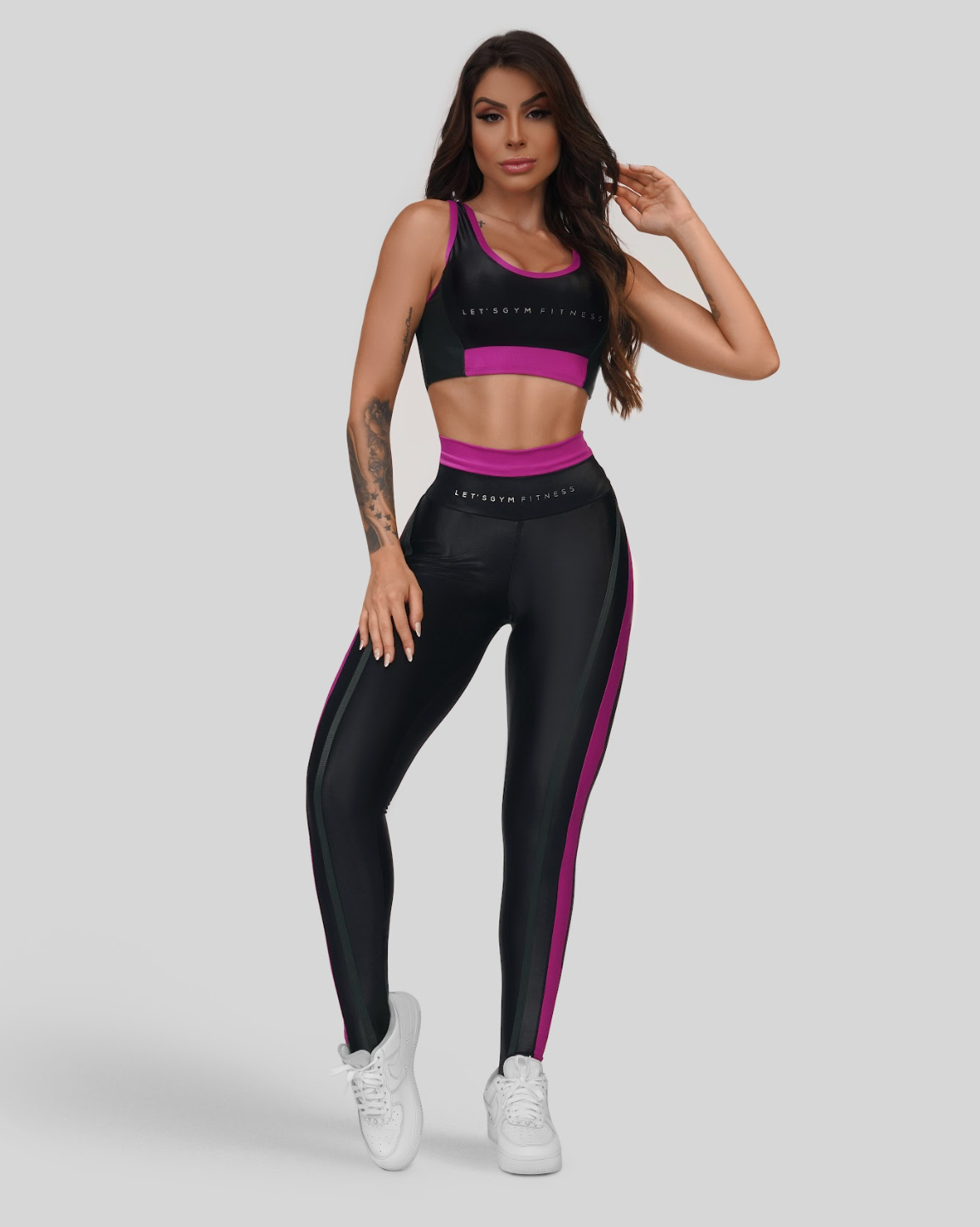 Let's Gym™ Point Legging - Black/Purple
