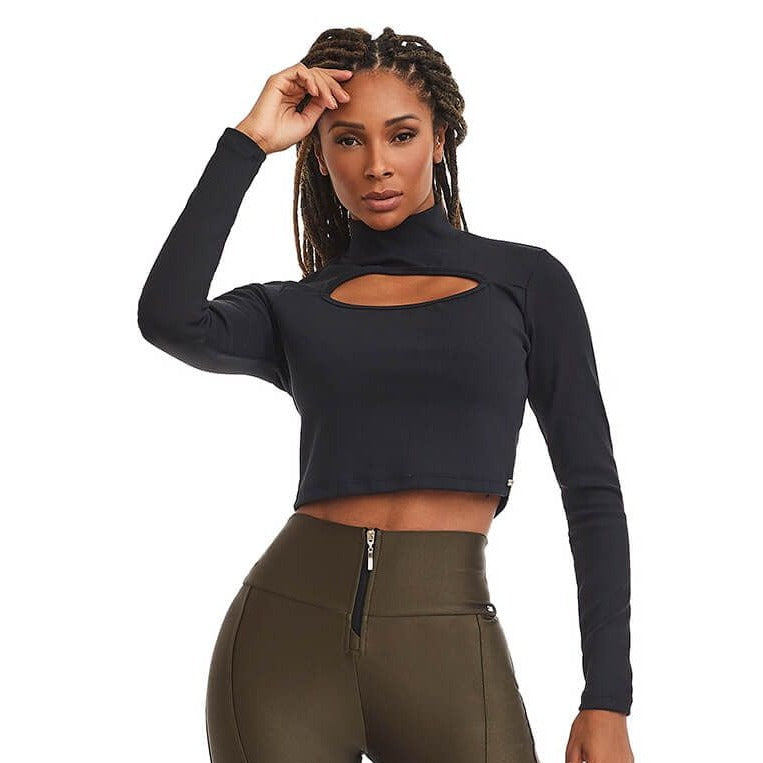 Long-Sleve Cropped Posh - Black