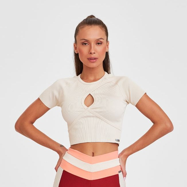 Cropped Ribbed Open - Off White