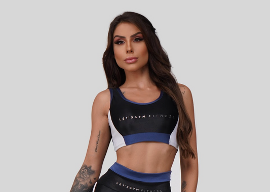 Let's Gym™ Point Bra - Black/Blue