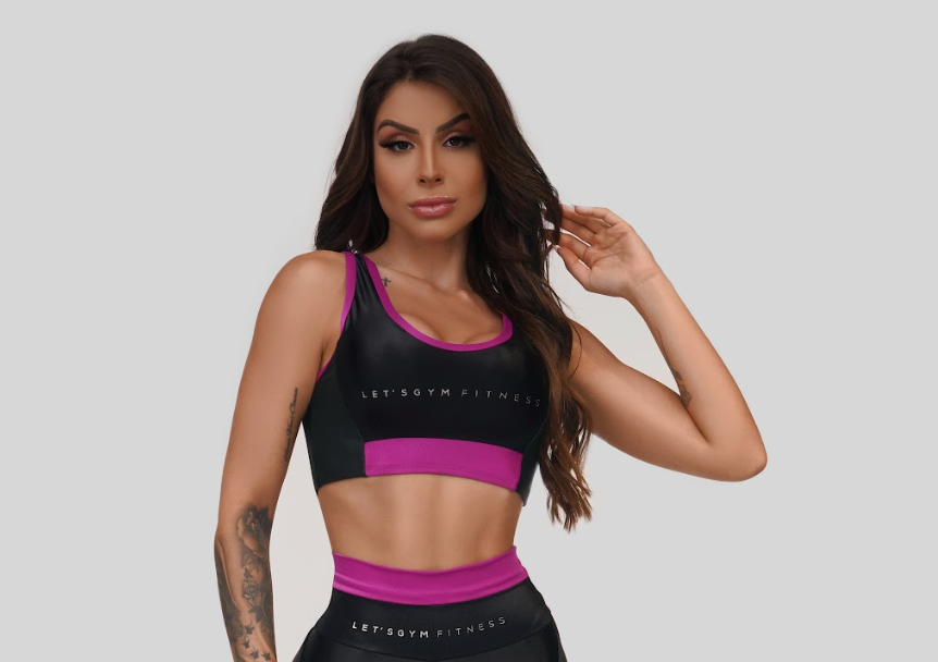 Let's Gym™ Point Bra - Black/Purple