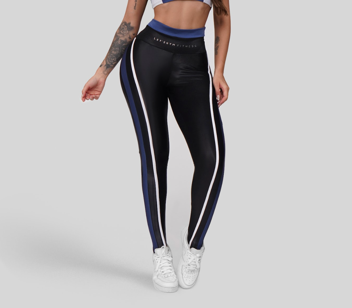 Let's Gym™ Point Legging - Black/Blue